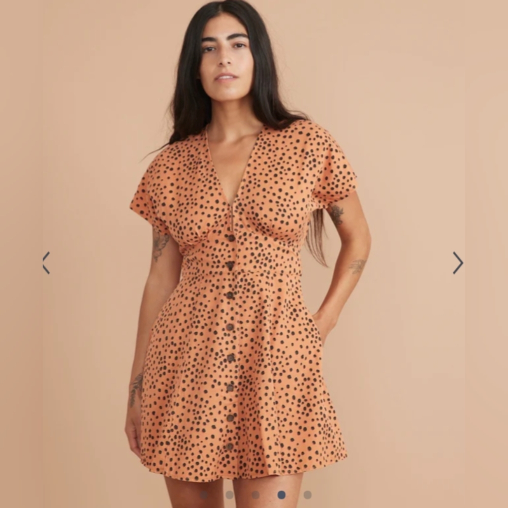 Marine Layer Camila Mini Dress in Abstract Cheetah Print - size small